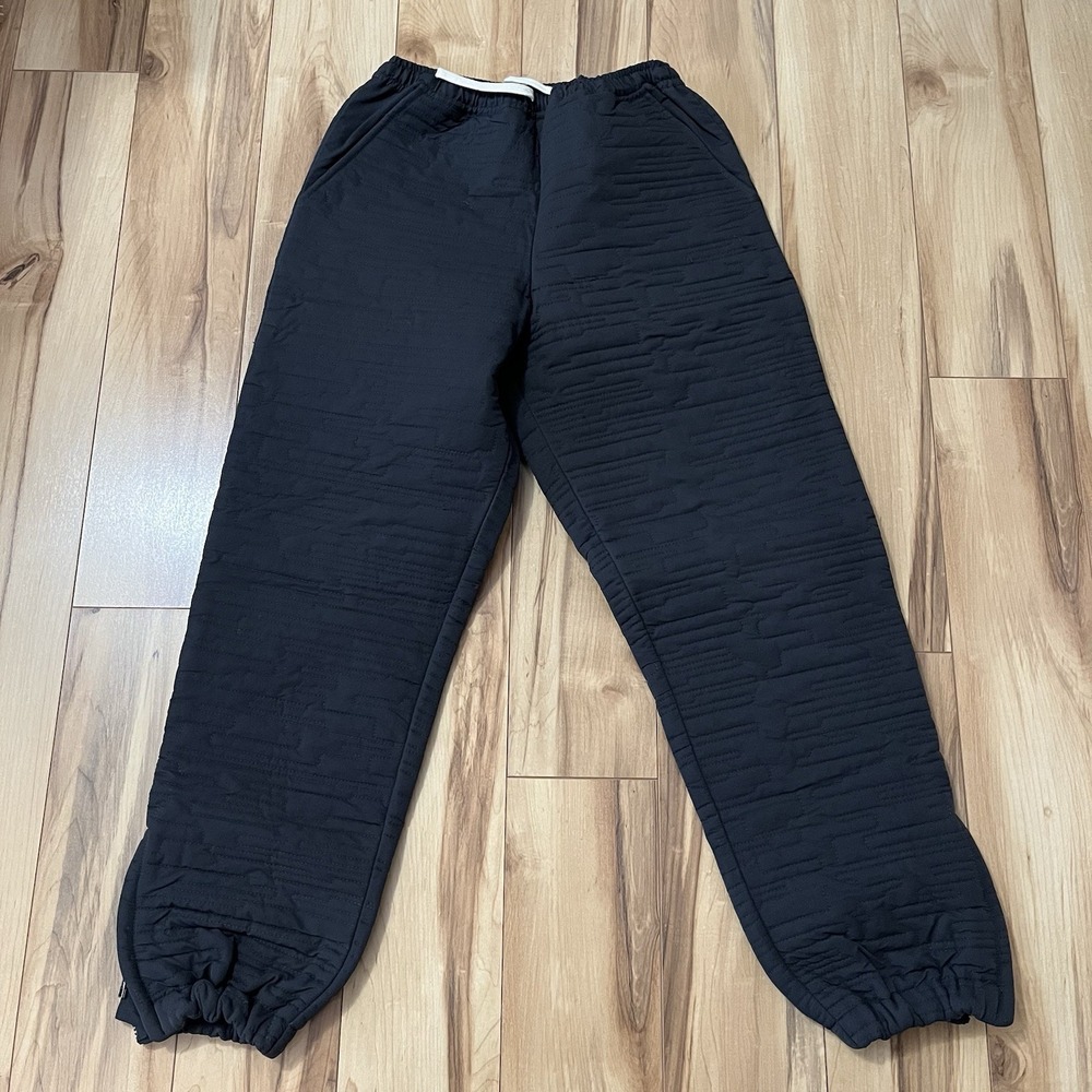 18 East Albers Quilted Pants Charcoal Water Repellent Nylon Taslon Men Sz S Grey
